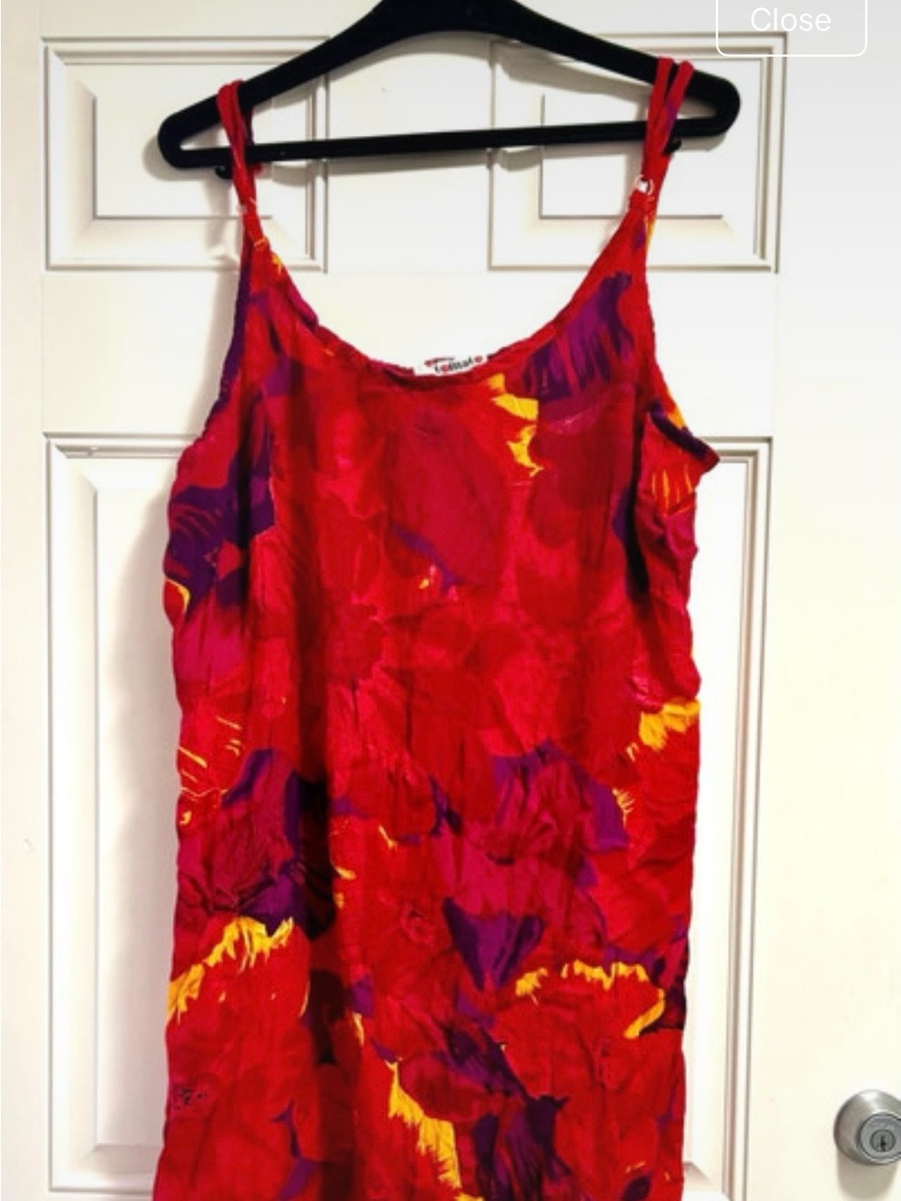 Red Floral Sleeveless Summer Dress